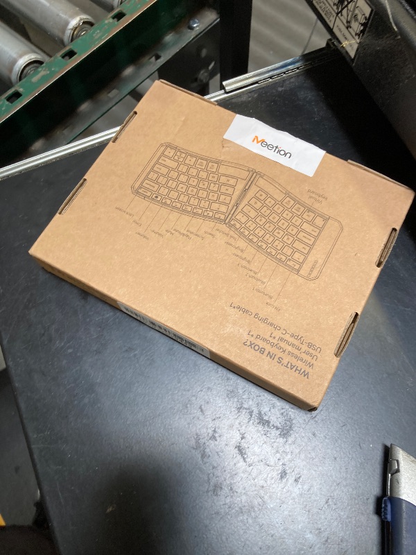 Photo 1 of MEETION Ergonomic Foldable Keyboard, Split Portable Compact Bluetooth Keyboard for Business Travel, Ultra-Thin Folding Rechargeable Wireless Keyboards for iOS Android Windows Mac Tablet PC Smartphone