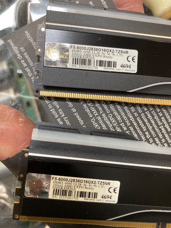 Photo 1 of G.SKILL Trident Z5 Neo RGB Series DDR5 RAM (AMD Expo) 32GB (2x16GB) 6000MT/s CL28-36-36-96 1.40V Desktop Computer Memory U-DIMM - Matte Black (F5-6000J2836G16GX2-TZ5NR)