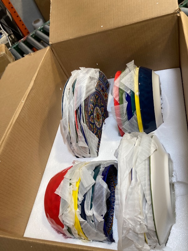 Photo 1 of  vancasso 32 Oz Pasta Bowls Sets of 6, Ceramic Large Colorful Salad Serving Bowls for Kitchen, Dishwasher & Microwave Safe, Soup Pasta Plates 