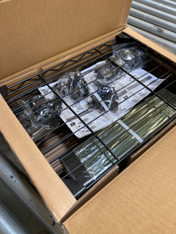 Photo 1 of 4-Shelf Adjustable Heavy Duty Steel Wire Rack, Adjustable Storage Shelving Unit with Wheel for Kitchen, Garage, Laundry Black 11.8" D x 17.7" W x 40.8" H