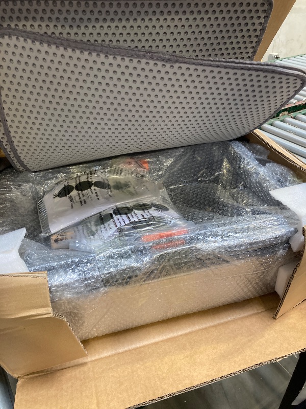 Photo 1 of 2 Pack Stainless Steel Litter Box with Lid, 8” Deep Pan, Extra Large Litter Box for Big Cats, Anti-Leakage, Odor Free, Front & Top Dual Entry, Includes Litter Mat & Metal Scoop