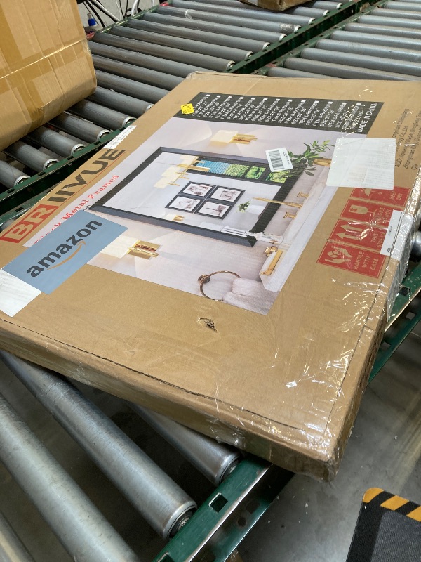 Photo 1 of 22x30 Inch Black Bathroom Mirror for Wall, Thick Metal Framed Rectangle Mirrors for Over Sink, Bedroom, Living Room, Entryway, Anti-Rust, HD Tempered Glass