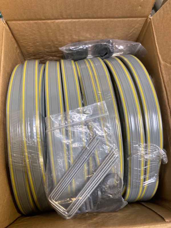 Photo 1 of Hopegiver Sprinkler Soaker Hose 50ft 4-Pack Yard, Sprinkler Hose 200 ft for Lawn Water Saving with Stakes, Drip Irrigation Hoses Garden Watering System(Grey,50ft )