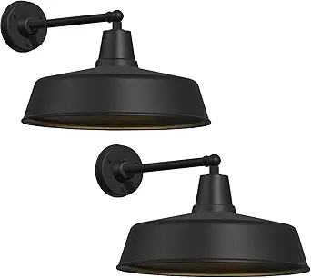 Photo 1 of JOESA 18" Oversized Outdoor gooseneck barn Light, Traditional Country Style Wall-Mounted Light Fixture, Perfect for Home, Porch, Garage and Other Outdoor Places (2-Pack)