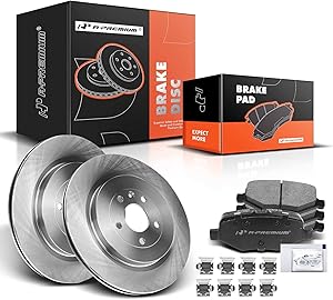 Photo 1 of A-Premium 13.58 inch (345mm) Rear Vented Disc Brake Rotors + Ceramic Pads kit Compatible with Select Lincoln and Ford Models - MKS 2013-2016, MKT, Explorer/Flex 2015-2019, 6-PC Set