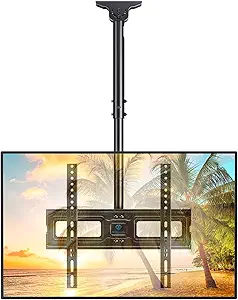 Photo 1 of PERLESMITH Ceiling TV Mount for 26-65 inch Flat Screen Displays, Max VESA 400x400mm, Hanging Adjustable Ceiling TV Bracket Fits Most LCD LED OLED 4K TVs, Pole Ceiling Mount Holds up to 110lbs, PSCM2
