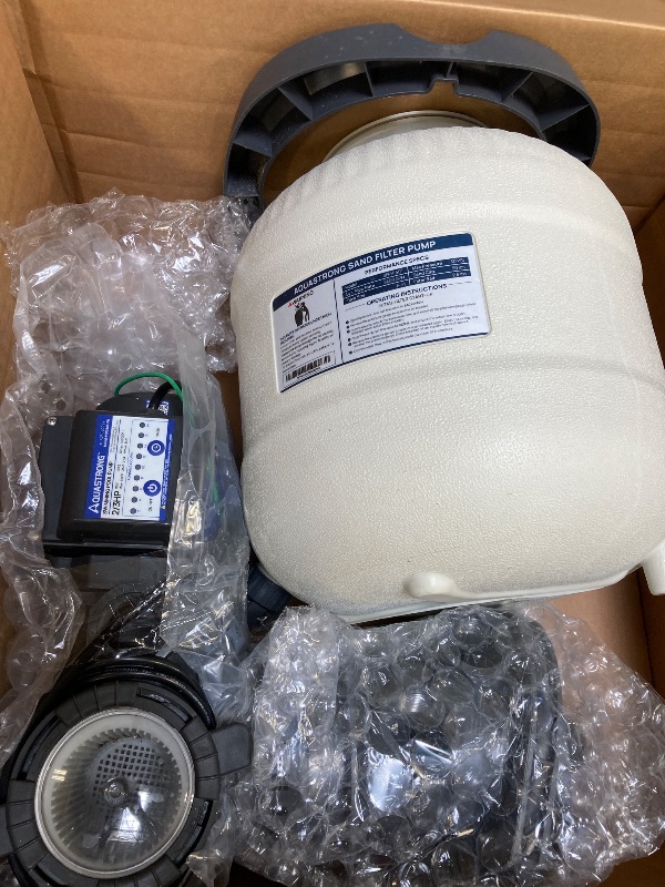 Photo 1 of AQUASTRONG 16in Sand Filter Pump for Above Ground Pool with Timer, 3/4 HP Pool Pumps Above Ground 3800 GPH for Pools up to 16000 GAL, Pool Filter with 6-Way Valve, Improved Circulation and Filtration