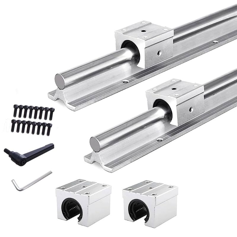 Photo 1 of [2 Pack] HGR20/HGH20 500mm/ 19.68inch Linear Sliding Rail Guide with 4 HGH20CA Linear Bearing Sliding Carriage Block for 3D Printer, CNC Machine and Routers (500mm, HGR20/HGH20)