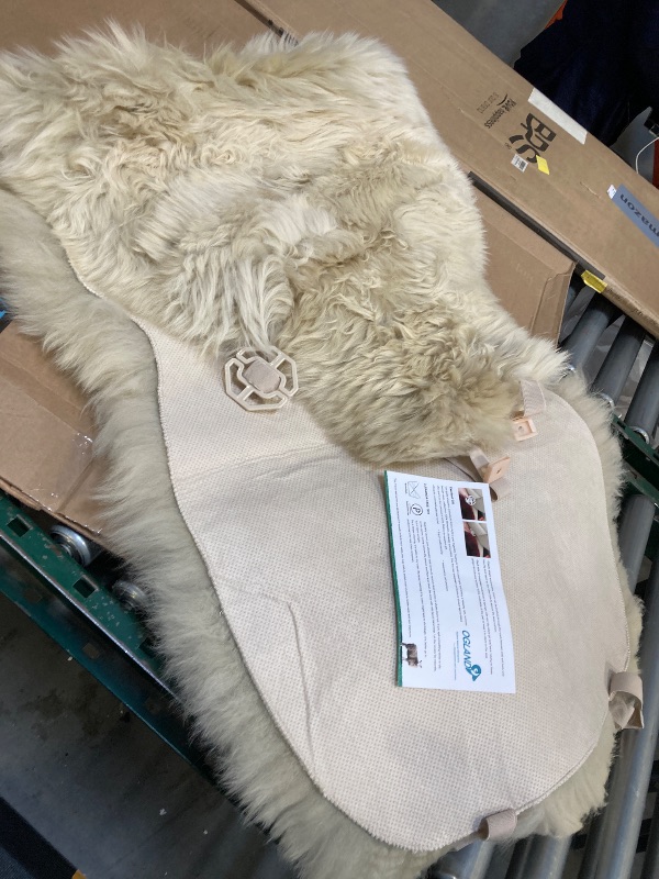 Photo 1 of 1pc OGLAND Fluffy Fur Sheepskin Car Seat Cover
