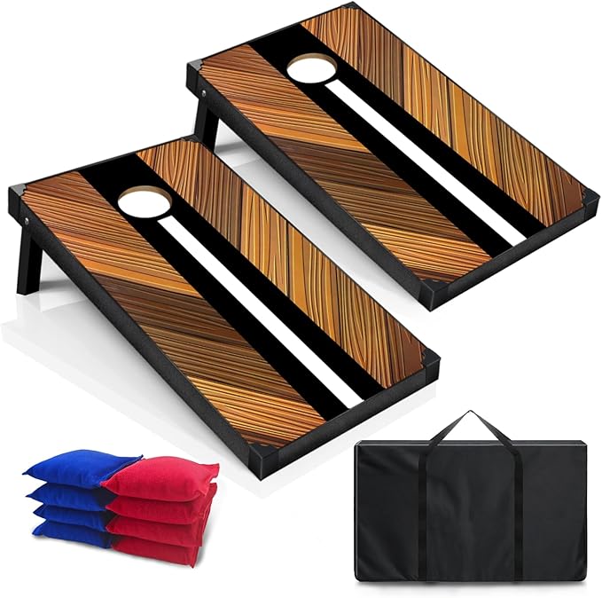 Photo 1 of 2’x3’ Cornhole Boards Set, Cornhole Outdoor Game Set - Corn Hole Toss Boards Set with 8 Cornhole Bags and 2 Cornhole Boards, Cornhole Sets for Adults Lawn Outside Backyard Games