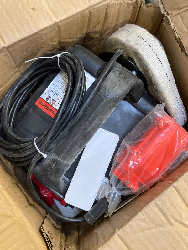 Photo 1 of 3-in-1 Electric Hoist Winch 1500W Portable Power Electric Winch 110 Volt 16 ft/min 25ft Lifting Height with 1100Lbs Loading Capacity for Superior Lifting & Pullin