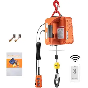 Photo 1 of 3-in-1 Electric Hoist Winch 1500W Portable Power Electric Winch 110 Volt 16 ft/min 25ft Lifting Height with 1100Lbs Loading Capacity for Superior Lifting & Pullin