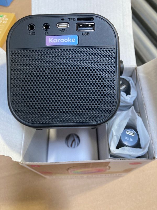 Photo 1 of Mini Karaoke Machine, Portable Bluetooth Karaoke Speaker with 2 Wireless Microphones and Party Lights for Kids and Adults, Birthday Gifts for Girls Boys Family Home Party