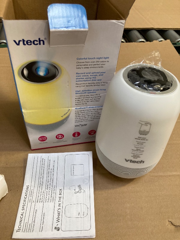 Photo 1 of VTech BC8313 V-Hush Soothing Sleep Trainer with 200+ Stories/Songs/Sounds & Sleep Program. Portable Bluetooth HD Speaker, Multi-Color NightLight, Ceiling Projector