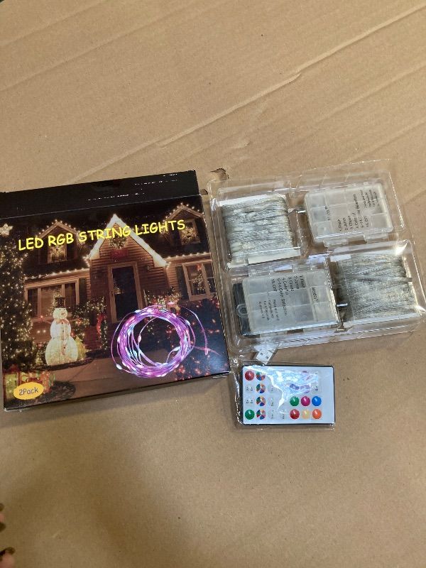 Photo 1 of Fairy Lights Battery Operated Color Changing String Lights with Remote, 16.4FT 2 Pack Twinkle Lights USB Plug or Battery Powered, Outdoor Christmas Decorations for Bedroom Wedding Party Indoor