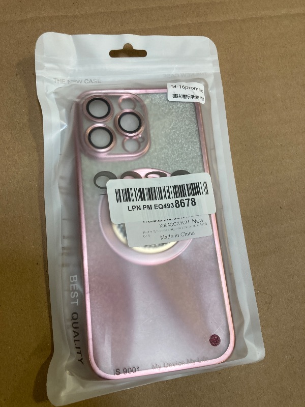 Photo 1 of Misscase for iPhone 16 Pro Max Magnetic Glitter Case Compatible with MagSafe,Full Protection Slim Shockproof Anti-Scratch Case with Camera Lens Protector Logo View Dust-Proof Net for Women Pink