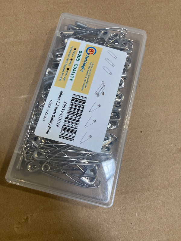 Photo 1 of 80Pcs Extra Large Safety Pins 2.2 inch (55mm) -Heavy Duty Large Safety Pins, Stainless Steel Safety Pin for Sewing,Baby Clothing, Diapers,Laundry,Decorations.