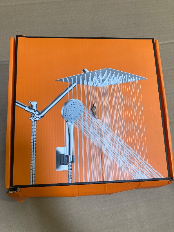 Photo 1 of 10 inch Rainfall Shower Head Combo Stainless Steel, THE FIRST WATERFALL mode, 10 Inch Rain Shower Head with Handheld 6 Spray Modes High Pressure, Overhead Shower Adjustable Extension Arm,Chrome