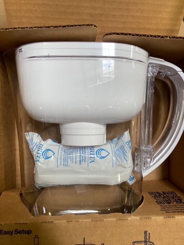 Photo 1 of Brita Water Filter Pitcher for Tap and Drinking Water with 1 Standard Filter, Lasts 2 Months, 6-Cup Capacity, BPA Free, White