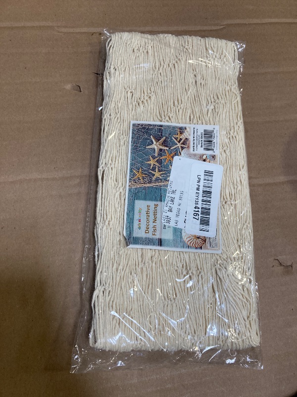 Photo 1 of 4E's Novelty Fish Net Decorative, Fishnet for Party Decorations, 14 x 4 feet - Fish Netting Decor for Mermaid, Pirate, Shark, Nautical, Under The Sea Birthday
