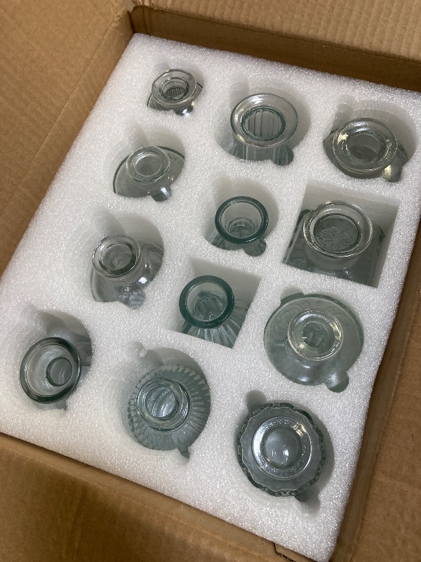 Photo 1 of RUCKAE Small Clear Bud Vases Bulk 12 Pack Mini Flower Glass Vases for Centerpiece Table Wedding Decorations Home Decor Party(Transparent)