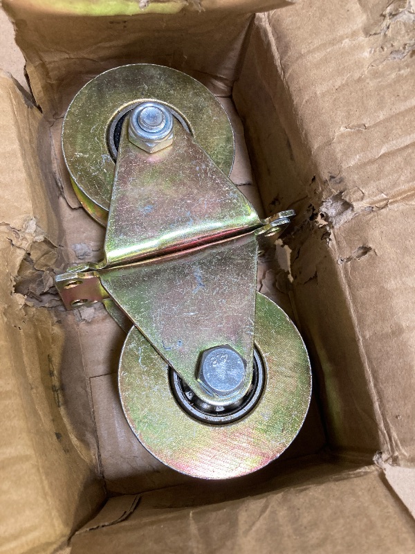 Photo 1 of Lyplus Load Capacity 1102lbs 3-Inch U-Groove Caster Wheels with Bracket - Perfect for Inverted Gates, Heavy-Duty Machines, and Wire Rope Rails (2 Pack) ?
