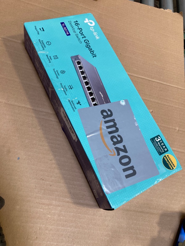 Photo 1 of TP-Link 16 Port Gigabit Ethernet Network Switch, Desktop/ Wall-Mount, Fanless, Sturdy Metal w/ Shielded Ports, Traffic Optimization, Unmanaged (TL-SG116)