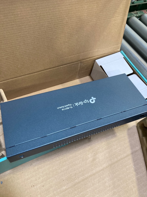 Photo 1 of TP-Link 16 Port Gigabit Ethernet Network Switch, Desktop/ Wall-Mount, Fanless, Sturdy Metal w/ Shielded Ports, Traffic Optimization, Unmanaged (TL-SG116)