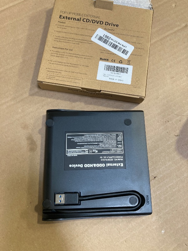 Photo 1 of Laurensory External DVD Drive USB 3.0 Type-C USB Portable Player for Laptop CD DVD +/-RW Disk Drive CD ROM Burner Writer CD/DVD Burner Reader Compatible with Desktop Windows Linux OS Apple MacBook