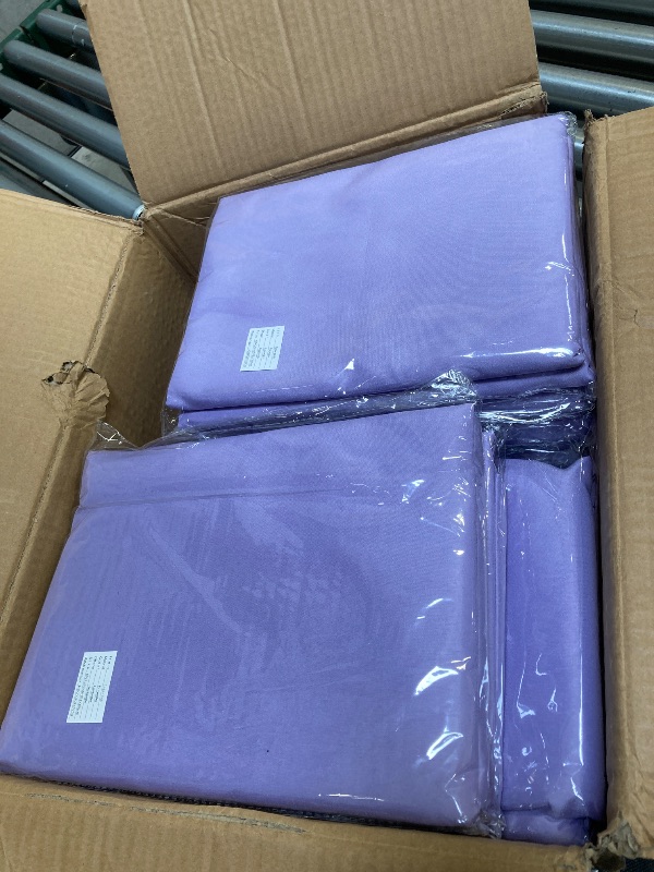 Photo 1 of  12 Pack Lavender Tablecloths for Rectangle Tables 60 x 126 Inch Polyester Tablecloth 8 Foot Rectangle Table Cloth Wrinkle Resistant Washable Fabric Table Cover for Party Wedding Banquet Events 