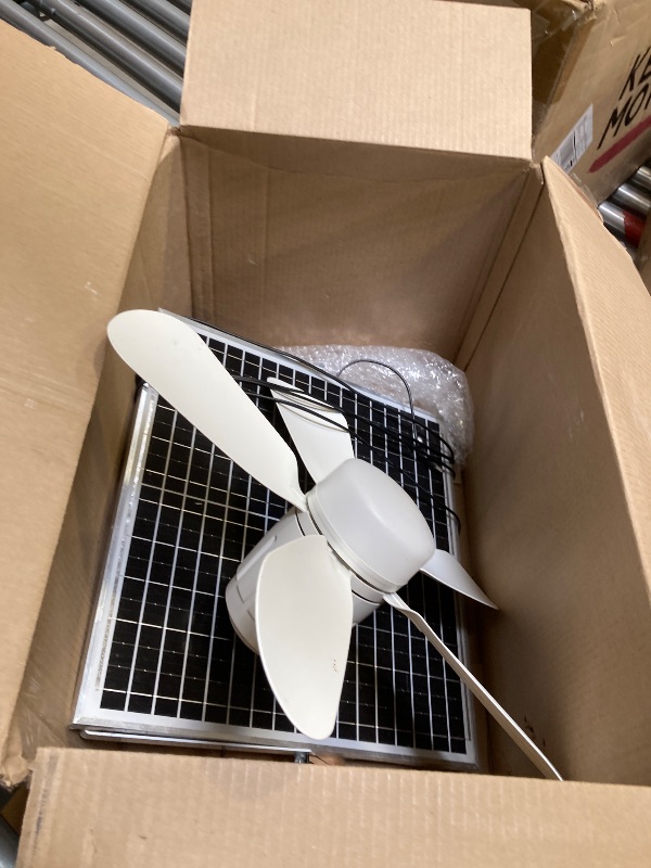 Photo 1 of Gliztech Solar Ceiling Fan Light, 20000mAh Portable Gazebo fan with 30W Solar Powered Fan with Remote Control, Outdoor Ceiling Fan with Light for Patios,...