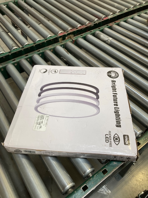Photo 1 of  1Pack 16 Inch Remote Control Dimmable LED Flush Mount Ceiling Light Panel,32W 3840LM,2700K-6000K Adjustable Color,Ultra Thin Round White Ceiling Light Fixture for Hallway Kitchen Bedroom Home Office 