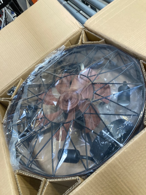 Photo 1 of  REDSTAR 20" Small Flush Mount Caged Ceiling Fan with Lights 