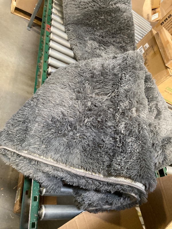 Photo 1 of Area Rugs 9x12 Living Room, Large Grey Bedroom Carpet, Big Shag Indoor Thick Soft Nursery Rug, Gray Fluffy Carpets for Boy and Girls Room Dorm Home Decor Aesthetic 