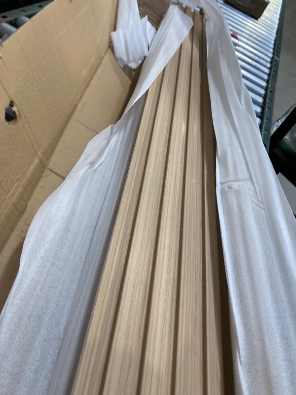 Photo 1 of  WPC Slat Wall Panels, 8 Pack 95 x 6 in Accent Slat Wood Slats for Wall and Ceilings, Acoustic Panels for Interior Wall Modern Décor, Oak 