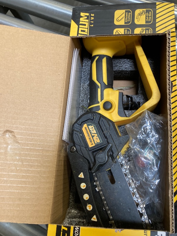 Photo 1 of  Mini Chainsaw Electric Chain Saw 6 Inch Cordless Battery Powered, 2.0Ah Battery, Compatible w/IMOUMLIVE Pole, Hand Held, Small, Portable and Easy for Tree Trimming Branch Pruning Wood cutting 