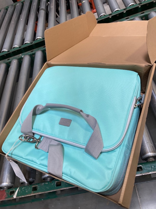 Photo 1 of  3 Inch D-Ring 3 Ring Zipper Binder, Binder with Strap 700 Sheet Capacity & Multi-Pockets School and Office Organizer, Compatible with 13-Inch MacBook(Patent Design Light Blue) 