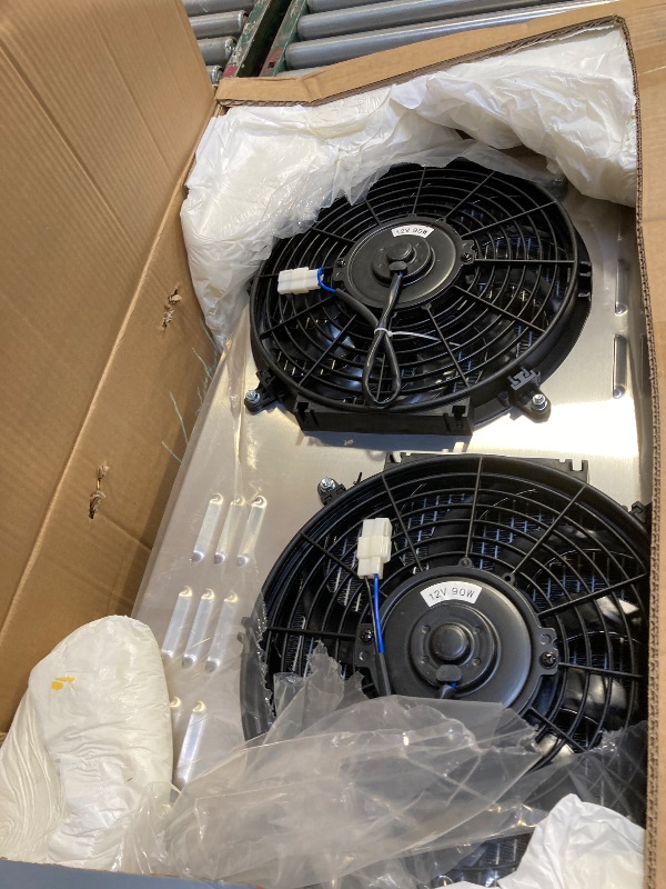Photo 1 of  Aluminium Cooling Radiator Shroud + + 2 x 10 Inch Fans for 1967-1970 Ford Fairlane Mustang Ranchero 3.3L 4.1L L6 5.0L 5.8L 6.4L 7.0L V8 Gas & 1967-1970 Mercury Cougar 