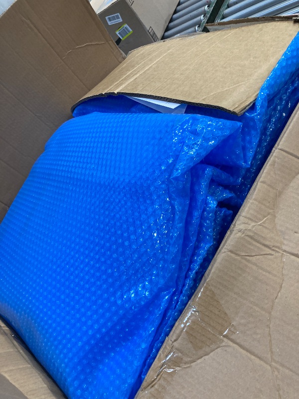 Photo 1 of  VINGLI 12Mil Solar Pool Cover 12x24FT Rectangle Solar Blanket for Inground Pool and Above-Ground Swimming Pool, Blue (12' x 24') 