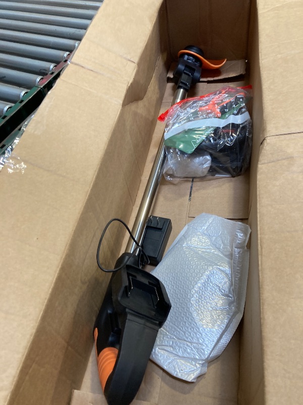Photo 1 of  21V Cordless Weed Wacker Electric String Trimmer/Edger, 2.0Ah Battery and Charger Included, Brush Cutter Lawn Mower with 3 Types of Blades, for Lawn, Yard and Bush Trimming 