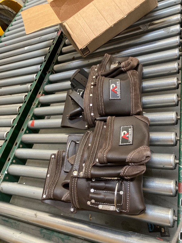 Photo 1 of  Ap-Leather Real cowhide oil tanned Leather Tool Belt/pouch/framer Set for Men/women Carpenters, Framers, Electricians, Gardeners & Construction Work with 26 Pockets. 