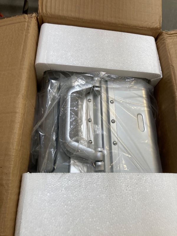 Photo 1 of  All Aluminum Carry On Luggage 22x14x9 Premium Aluminum Suitcase with Spinner Wheels, silver 20inch 