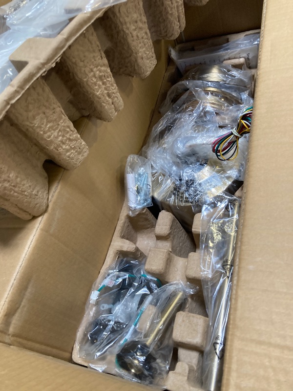 Photo 1 of 52 Inch ETL Listed Indoor Outdoor Smart Ceiling Fans with Lights Remote Control, Quiet DC Motor 3 Blade Modern White Gold Ceiling Fan for Bedroom Living Room Patio