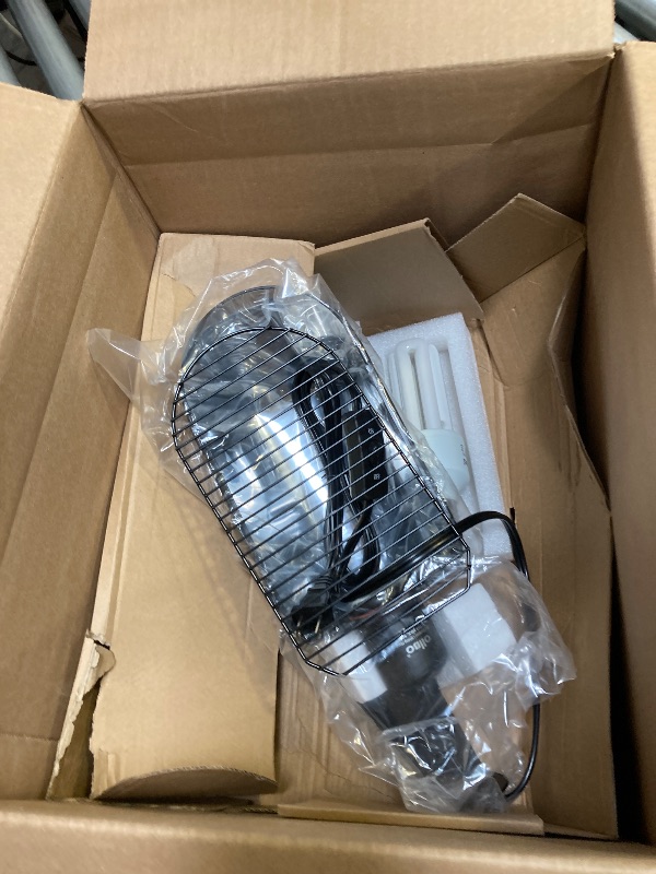 Photo 1 of  Oiibo Bird Cage Light Fixture Combo Kit, AvianSun Lamp Hood with 2.4% UVB UVA 20W Compact Fluorescent Bulb for All Kinds Captive Birds 