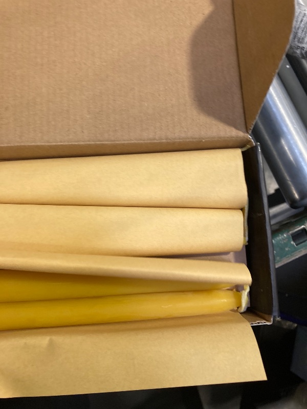 Photo 1 of 24 Pack Beeswax Taper Candles in Bulk 8 inch Tall - All Natural, 100% Pure Unscented Bee Wax Candle, Dripless, 5 Hours Burnning Time -Yellow