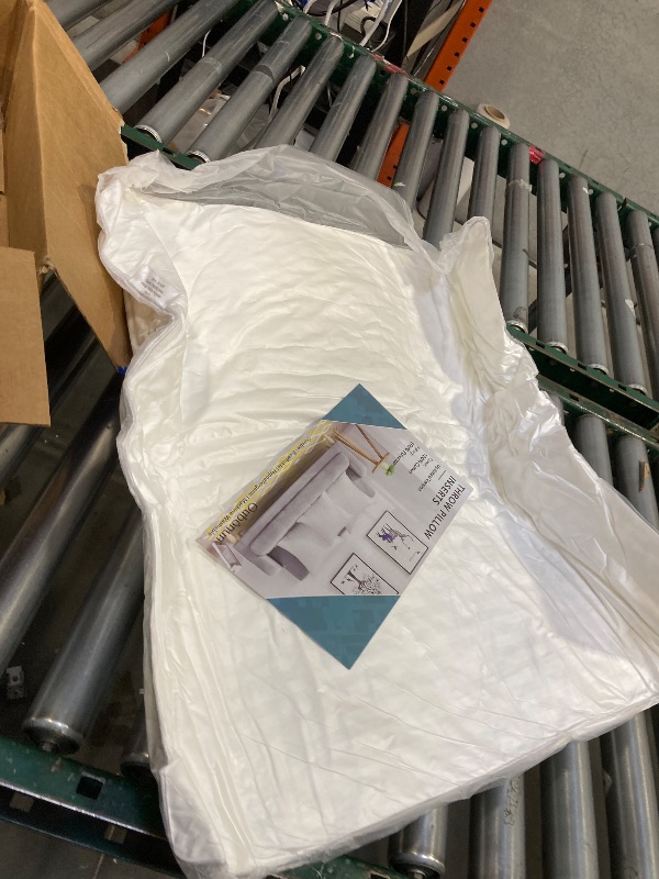 Photo 1 of  Oubonun 26 x 26 Euro Pillow Inserts, Firm and Fluffy Decorative Square Pillows for Couch Bed Sofa with Soft Cotton Cover White Cushion with Down Alternative Pack of 2