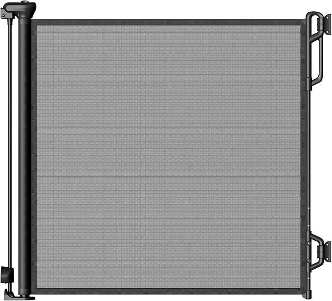 Photo 1 of SPACEANY Retractable Safety Baby Gate or Mesh Dog Gate,Durable Portable Mesh Retractable Gate,Easy to Use for Stairs, Doorways, Hallways, Indoor, Outdoor, 33.5" Tall, Up to 45" Wide, Black
