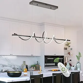 Photo 1 of Black Modern Chandelier,Modern Led Pendant Light for Kitchen Island Lighting Dimmable 39.73" Creative Snake-Shaped Twist Design Modern Led Chandelier for Dining Room Over Table