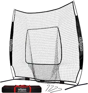 Photo 1 of 7×7ft Baseball Softball Practice Net- Portable Baseball Net for Batting, Hitting, Pitching Come with Carry Bag, Training for Players of Any Skill Level - Easy Setup
