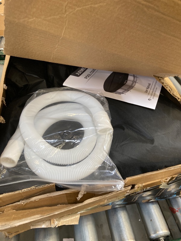 Photo 1 of 15FT/18FT Winter Round Pool Cover with Ratchet Strap Tightener | Easy Installation Pool Covers for Above Ground Pools | Solar Hot Tub Cover Ideal for Hydrophilic and Dustproof for Backyard